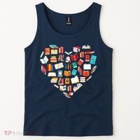 Book Lover Heart Shape Reading Club Librarian Bookworm Tank Top thumb 2