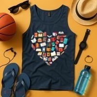 Book Lover Heart Shape Reading Club Librarian Bookworm Tank Top thumb 4