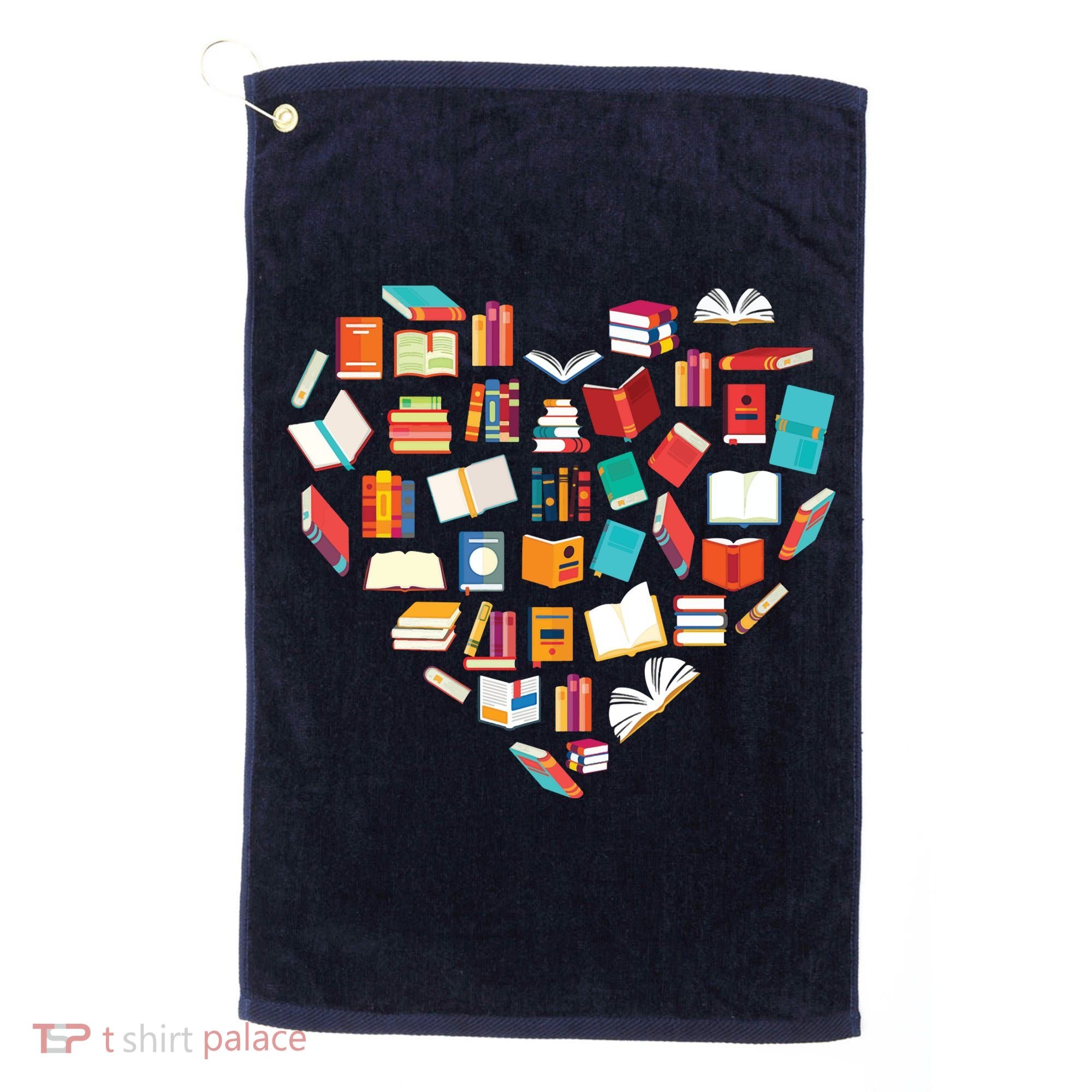 Book Lover Heart Shape Reading Club Librarian Bookworm Golf Towel