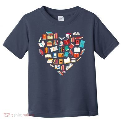 Book Lover Heart Shape Reading Club Librarian Bookworm Toddler T-Shirt