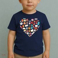 Book Lover Heart Shape Reading Club Librarian Bookworm Toddler T-Shirt thumb 2