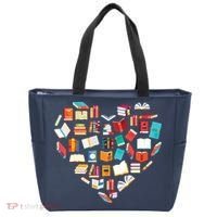 Book Lover Heart Shape Reading Club Librarian Bookworm Tote Bag thumb 0