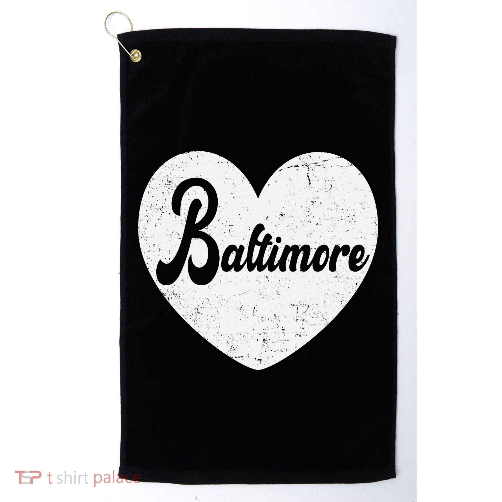 Baltimore Love Heart Support Tribute Golf Towel