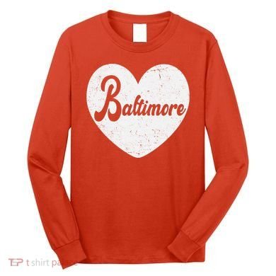 Baltimore Love Heart Support Tribute Long Sleeve Shirt
