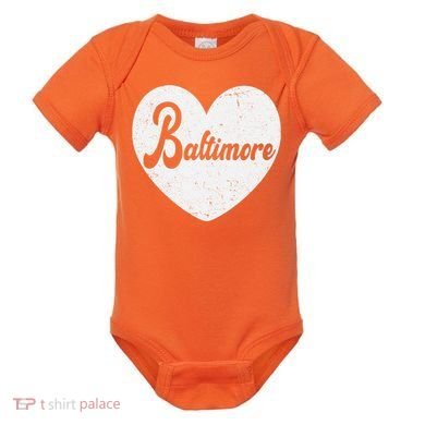 Baltimore Love Heart Support Tribute Baby Bodysuit