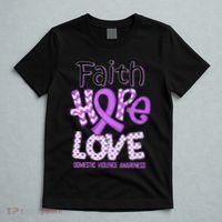 Believe Love Hope Purple Ribbon Domestic Violence Awareness T-Shirt thumb 5