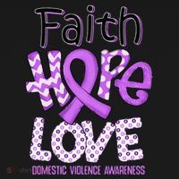 Believe Love Hope Purple Ribbon Domestic Violence Awareness T-Shirt thumb 7