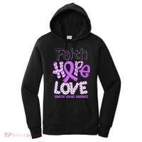 Believe Love Hope Purple Ribbon Domestic Violence Awareness Women's Hoodie thumb 0