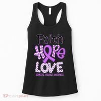 Believe Love Hope Purple Ribbon Domestic Violence Awareness Women's Tank Top thumb 0