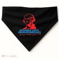 Bitches Love Independence Thomas Jefferson USA-Made Doggie Bandana thumb 0