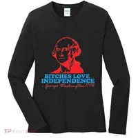 Bitches Love Independence Thomas Jefferson Women's Long Sleeve Shirt thumb 0