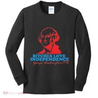 Bitches Love Independence Thomas Jefferson Kids Long Sleeve Shirt thumb 0