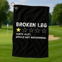 Broken Leg Injury Recovery Funny Get Well Soon Golf Towel thumb 1