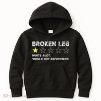 Broken Leg Injury Recovery Funny Get Well Soon Kids Hoodie thumb 0