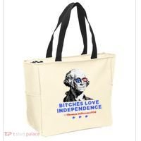 Bitches Love Independence Funny Founding Fathers Tote Bag thumb 2