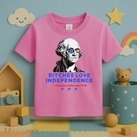 Bitches Love Independence Funny Founding Fathers Toddler T-Shirt thumb 3