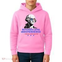 Bitches Love Independence Funny Founding Fathers Kids Hoodie thumb 4