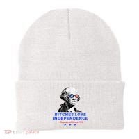 Bitches Love Independence Funny Founding Fathers Beanie thumb 0