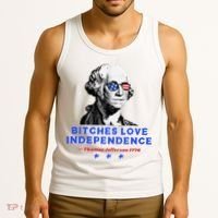 Bitches Love Independence Funny Founding Fathers Tank Top thumb 3