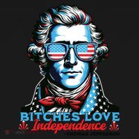 Bitches Love Independence Funny 4th Of July Thomas Jefferson Toddler Hoodie thumb 2