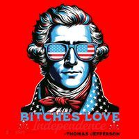 Bitches Love Independence Funny 4th Of July Thomas Jefferson Santa Hat thumb 1