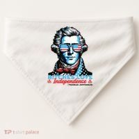 Bitches Love Independence Funny 4th Of July Thomas Jefferson USA-Made Doggie Bandana thumb 0
