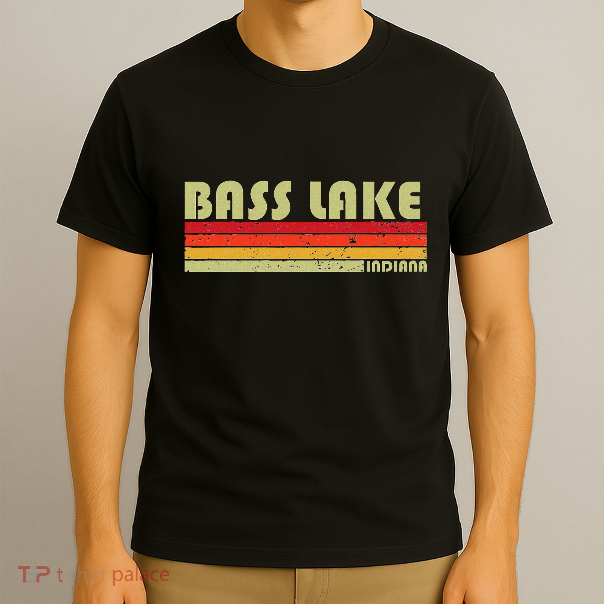 Bass Lake Indiana Funny Fishing Camping Summer Gift T-Shirt