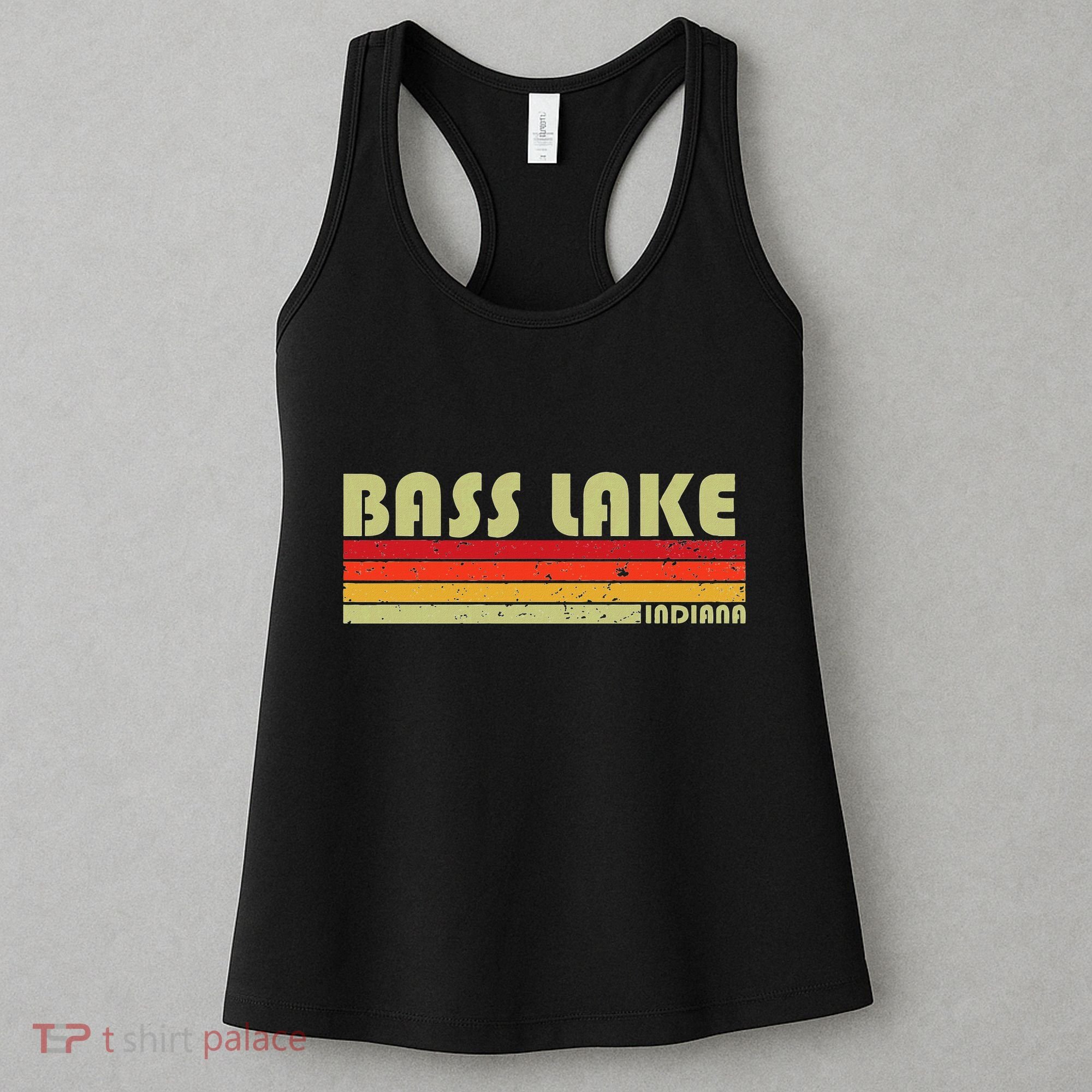Bass Lake Indiana Funny Fishing Camping Summer Gift Women's Tank Top