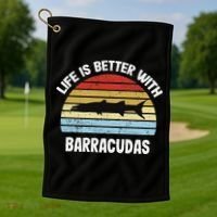 Barracuda Life Is Better With Barracudas Golf Towel thumb 1