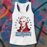 Bitches Love Independence Funny Founding Fathers 4th Of July Women's Tank Top thumb 3