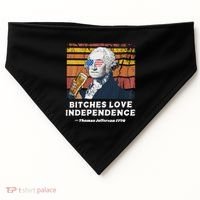 Bitches Love Independence Funny Founding Fathers 4th Of July USA-Made Doggie Bandana thumb 0