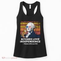 Bitches Love Independence Funny Founding Fathers 4th Of July Women's Tank Top thumb 0