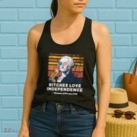 Bitches Love Independence Funny Founding Fathers 4th Of July Women's Tank Top thumb 2