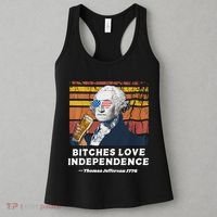 Bitches Love Independence Funny Founding Fathers 4th Of July Women's Tank Top thumb 3