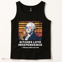 Bitches Love Independence Funny Founding Fathers 4th Of July Tank Top thumb 2