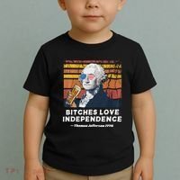 Bitches Love Independence Funny Founding Fathers 4th Of July Toddler T-Shirt thumb 2