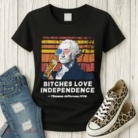 Bitches Love Independence Funny Founding Fathers 4th Of July Women's T-Shirt thumb 3
