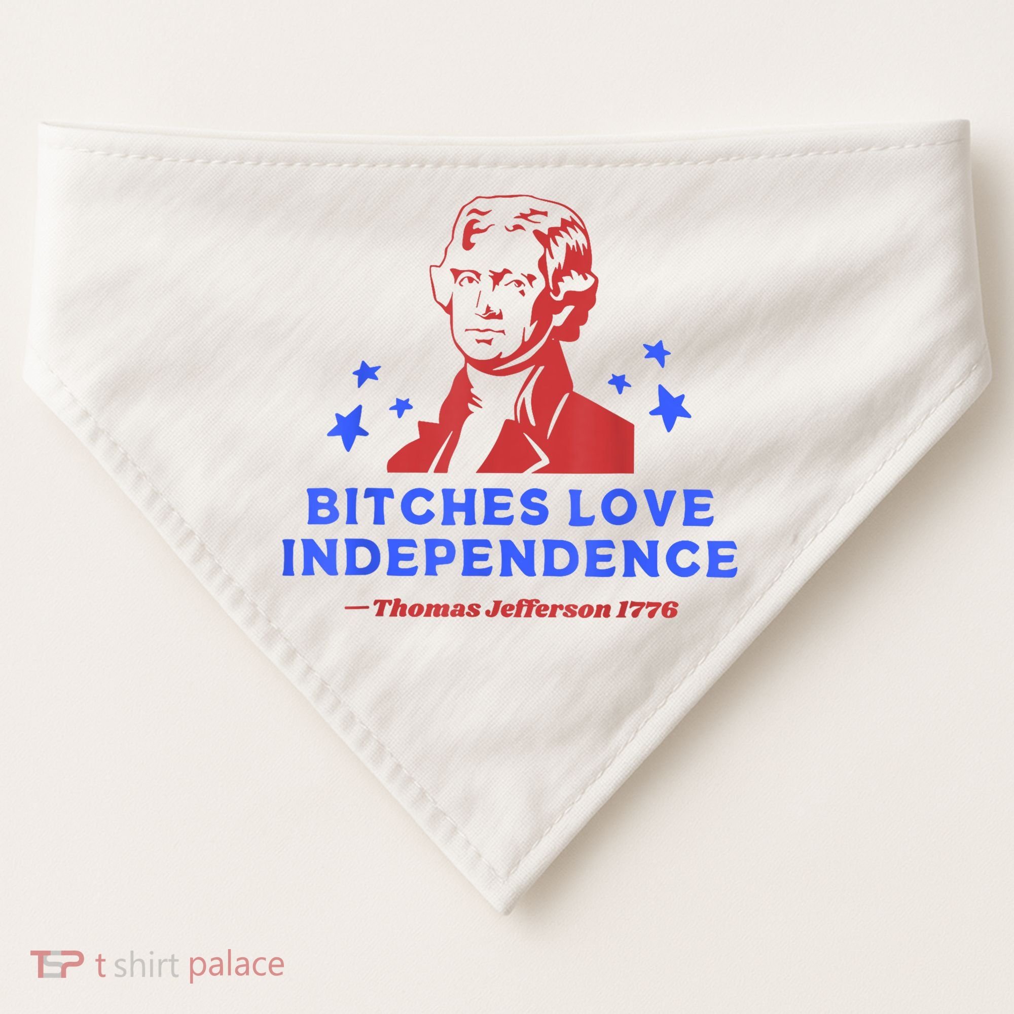 Bitches Love Independence Funny Founding Fathers 4th Of July USA-Made Doggie Bandana