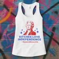 Bitches Love Independence Funny Founding Fathers 4th Of July Women's Tank Top thumb 3