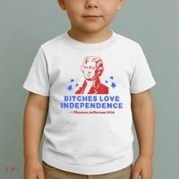 Bitches Love Independence Funny Founding Fathers 4th Of July Toddler T-Shirt thumb 2