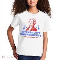 Bitches Love Independence Funny Founding Fathers 4th Of July Kids T-Shirt thumb 2