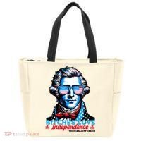 Bitches Love Independence Funny 4th Of July Thomas Jefferson Tote Bag thumb 0