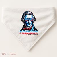 Bitches Love Independence Funny 4th Of July Thomas Jefferson USA-Made Doggie Bandana thumb 0