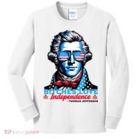 Bitches Love Independence Funny 4th Of July Thomas Jefferson Kids Long Sleeve Shirt thumb 0
