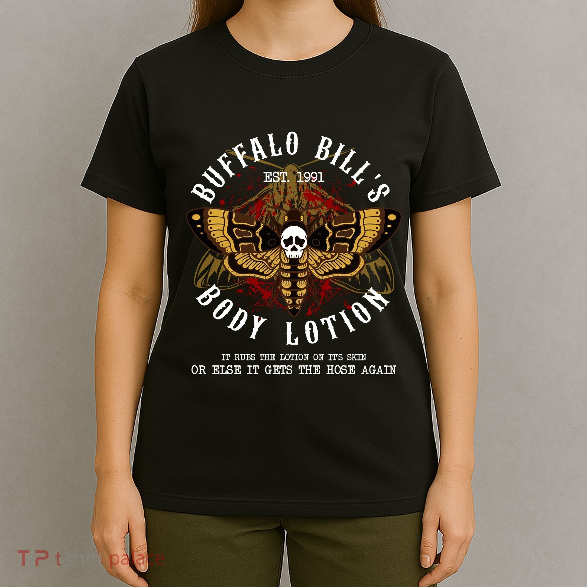 Body Lotion It Rubs The Lotion On Its Skin Horror Hallow T-Shirt