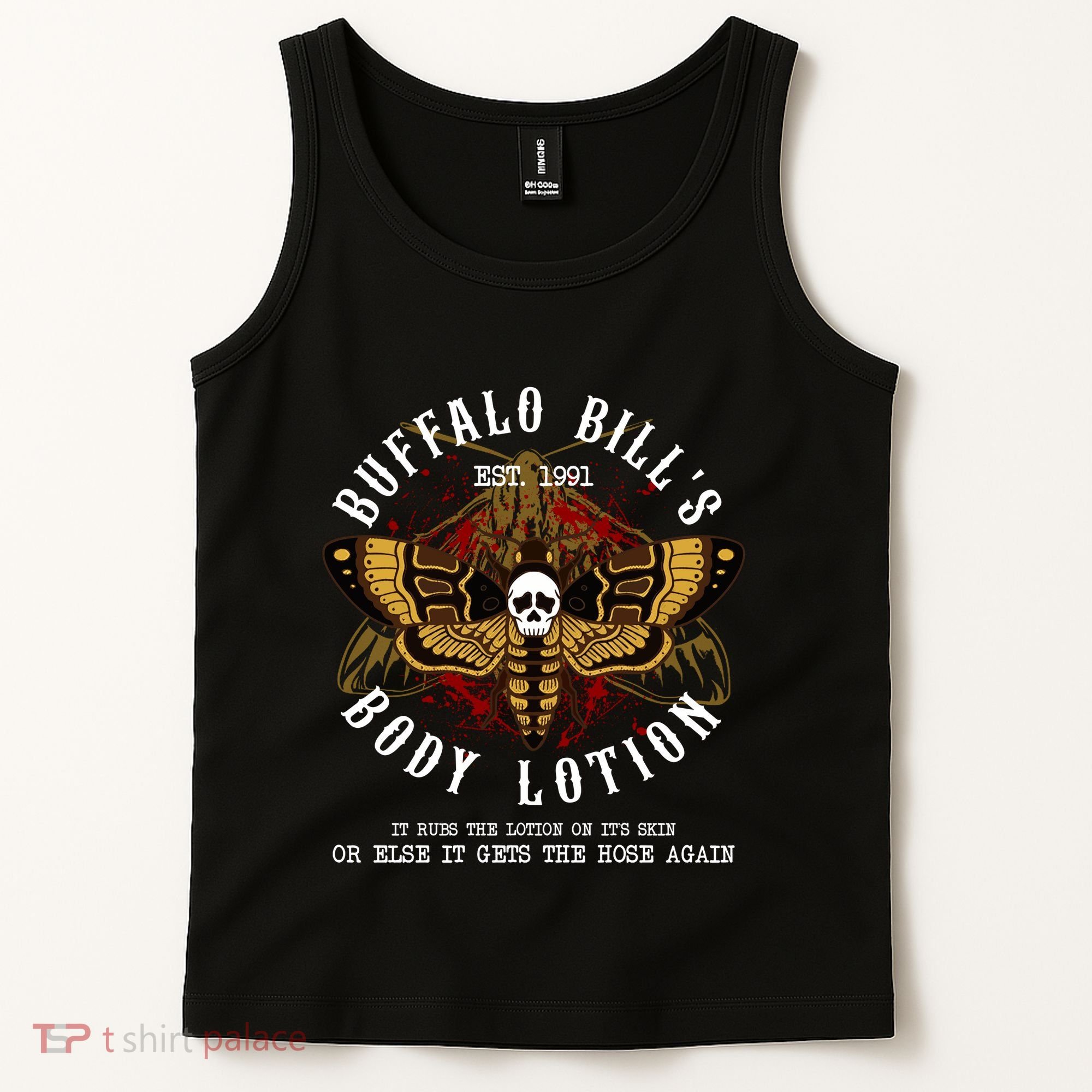 Body Lotion It Rubs The Lotion On Its Skin Horror Hallow Tank Top