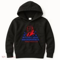 Bitches Love Independence Thomas Jefferson 1776 Kids Hoodie thumb 0