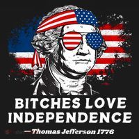 Bitches Love Independence Funny Founding Fathers 4th Of July Coaster thumb 2