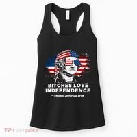 Bitches Love Independence Funny Founding Fathers 4th Of July Women's Tank Top thumb 0