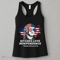 Bitches Love Independence Funny Founding Fathers 4th Of July Women's Tank Top thumb 3